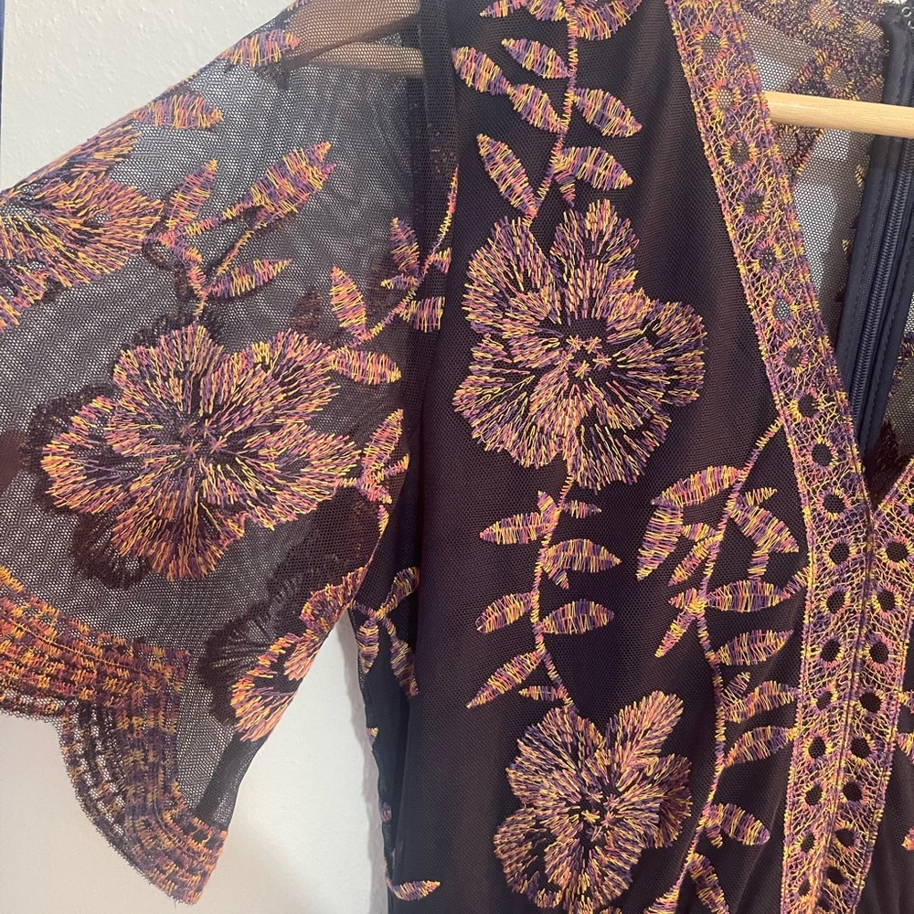 Altar'd State Catania Lace Mesh Embroidered Bohemian Maxi Dress Women's size S - Picture 12 of 12